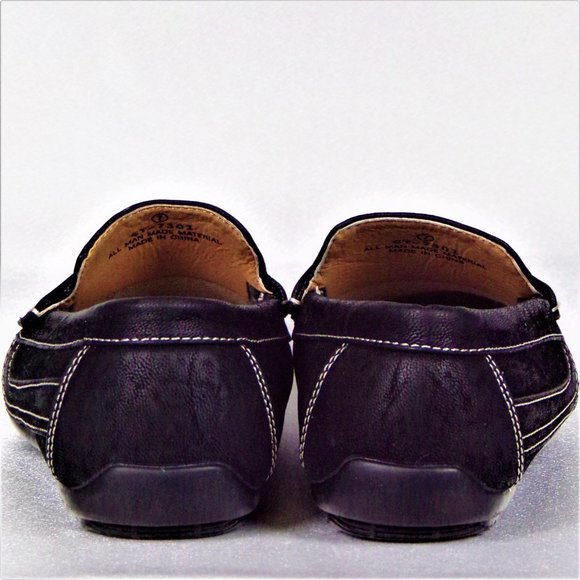 STEVE HARVEY CELEBRITY EDITION size 7 black flat-heel loafers all synth. mat. - Picture 8 of 16